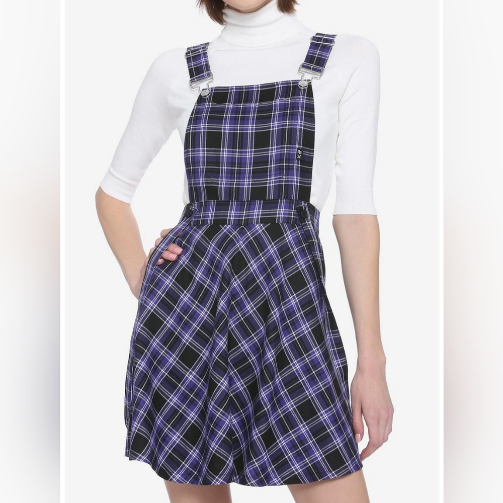 Royal Bones By Tripp Purple Plaid Skirtall - Size M